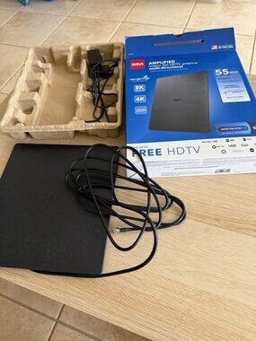 RCA ANTB55E Indoor Flat Amplified HDTV Antenna Multi Directional 55 Mile